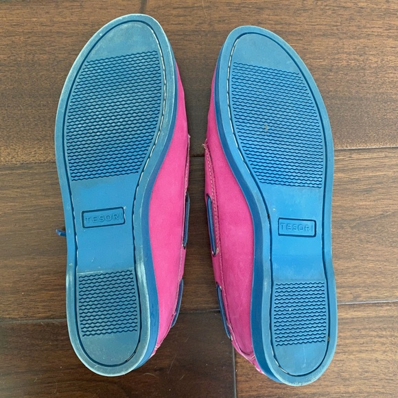 Tesori Pink & Blue Boat Shoes - 7-1/2 - Picture 6 of 6